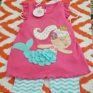 Mudpie 9-12 month Mermaid Set. NWT